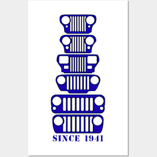 Jeep Grills Navy Logo Posters and Art